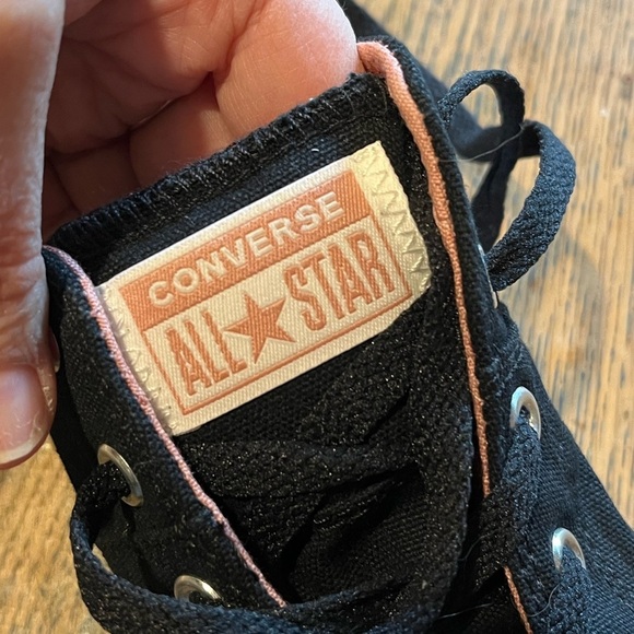 🖤 Converse All Star Junior Sneakers – Black & Pink – Size US 1 - Picture 2 of 8